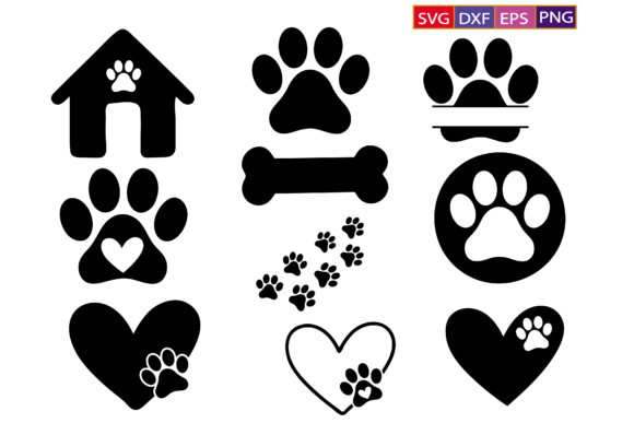 Paw Print Svg, Dog Paw Print Svg Bundle