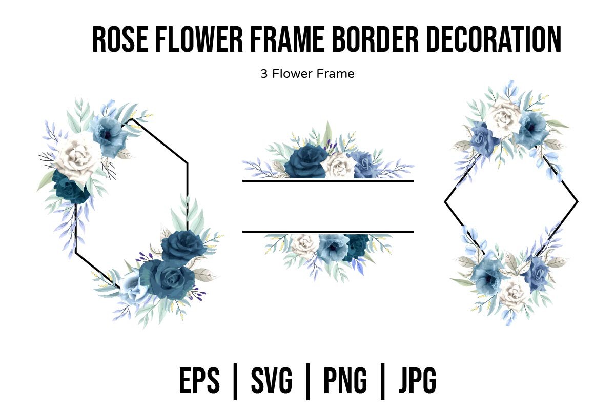 Rose Floral Frame Decoration Set