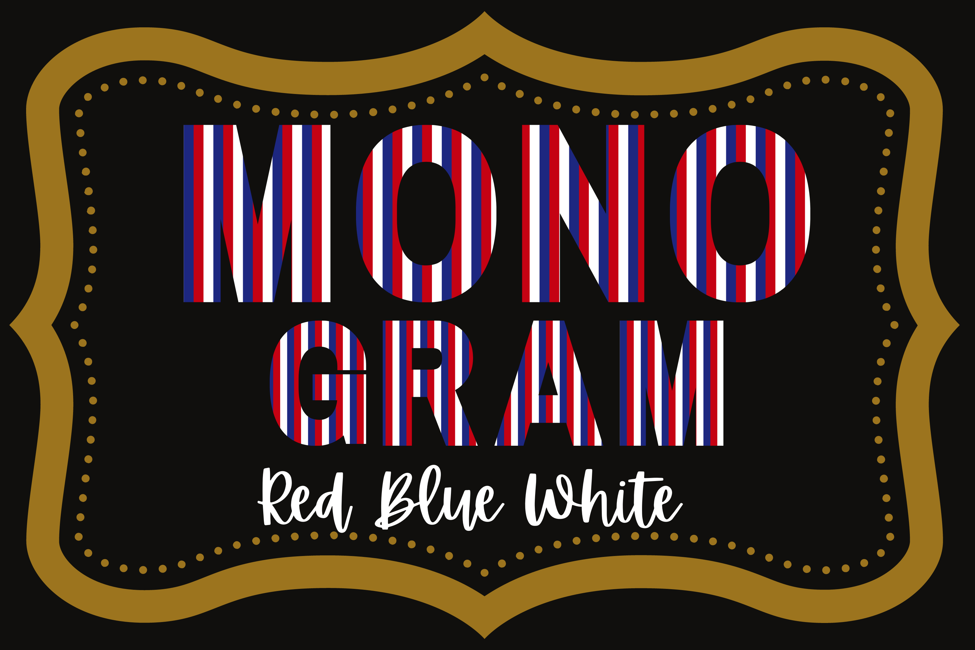 4th of July Red White Blue Monogram Graphic by Millie Her Majesty ...