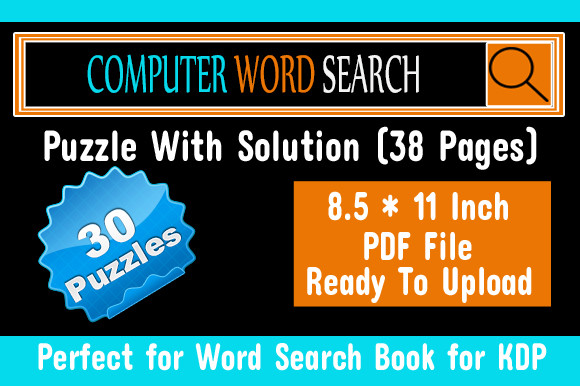 Computer Word Search Puzzle KDP Interior Graphic by Designs Pro ...