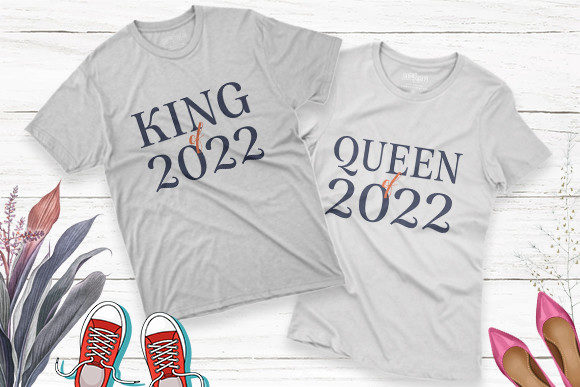 New Year 2022 Couple T-shirt Design Illustration Modèles d'Impression Par Bitmate Studio