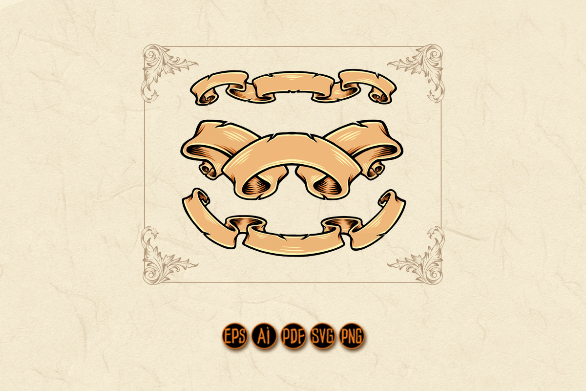 Vintage Label Banner Collections Set