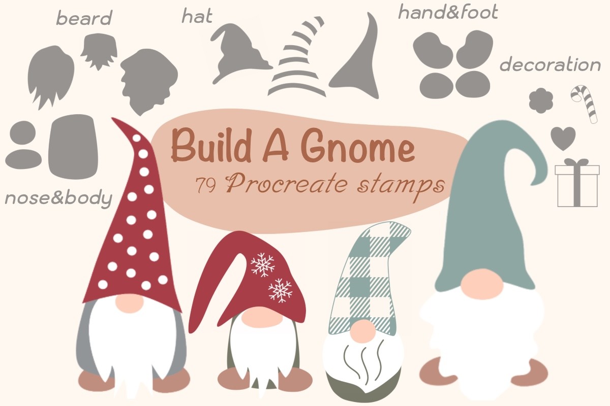 Build a Gnome Procreate Stamps Graphic by Nine Sky Designs · Creative ...