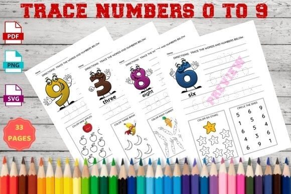 Trace Numbers 0 to 10 Graphic by Just Simply Dad Designs · Creative Fabrica