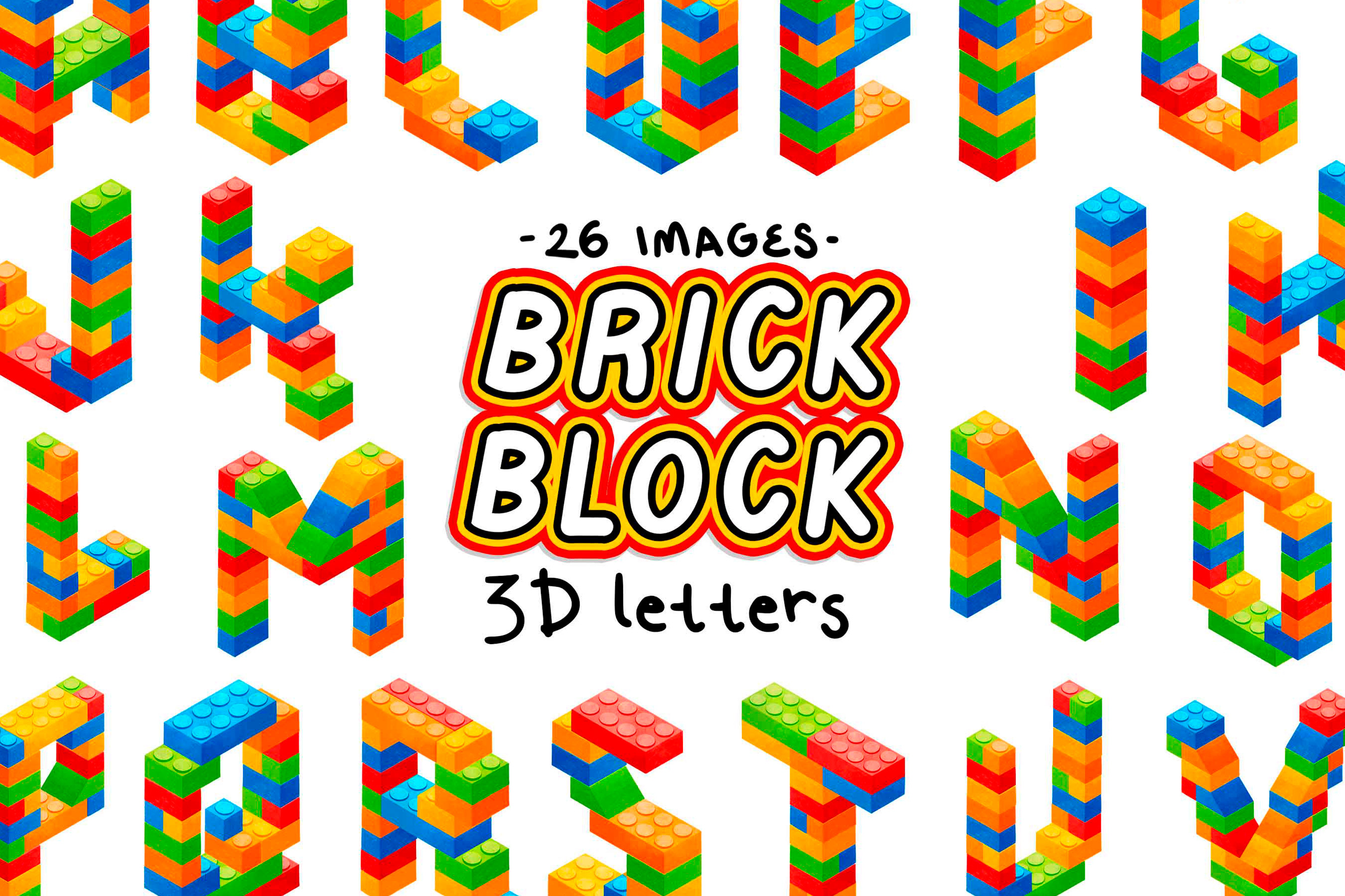 Building Brick Block 3D Letters