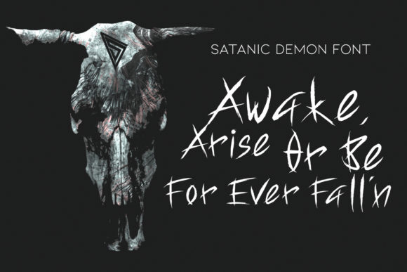 Satanic Demon Font PNG with transparent background - Preview 1