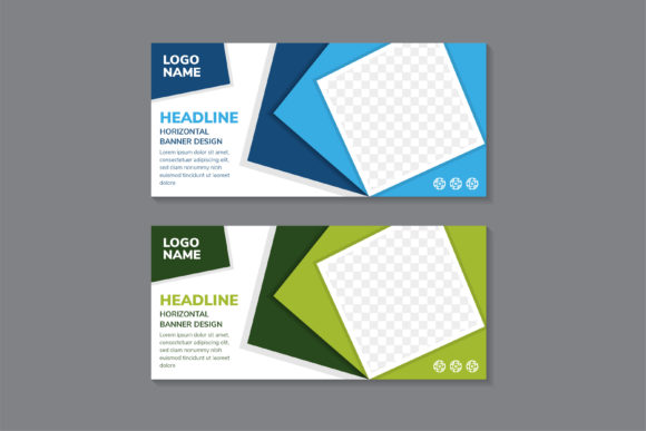 Abstract Green Blue Horizontal Banner Graphic by noory.shopper ...