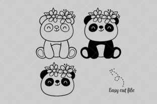 Baby Panda with Flower Svg Graphic by CatAndMe · Creative Fabrica