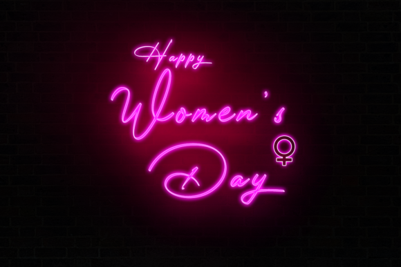 Happy Women's Day Neon Text Effect Graphic by ItalianvintagDesigns · Creative Fabrica font preview