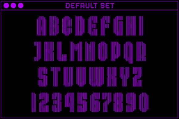 MultiType Lines Compact 2 Font PNG with transparent background - Preview 1