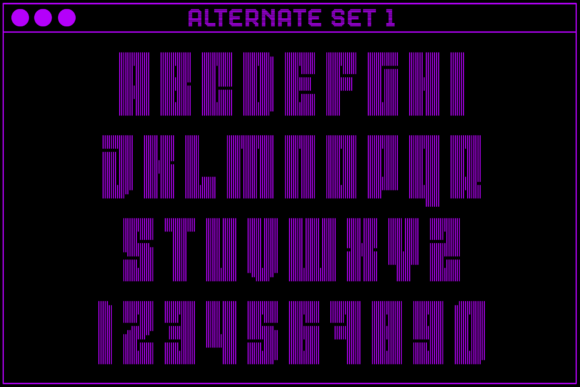 MultiType Lines Compact 2 Font PNG with transparent background - Preview 2