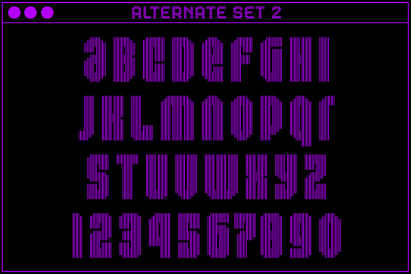 MultiType Lines Compact 2 Font PNG with transparent background - Preview 3