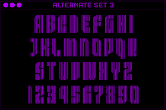 MultiType Lines Compact 2 Font PNG with transparent background - Preview 4