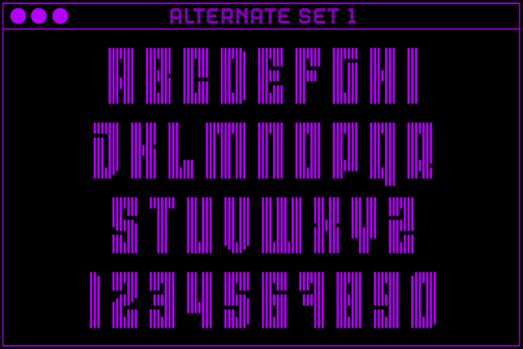 MultiType Lines Compact Font PNG with transparent background - Preview 2