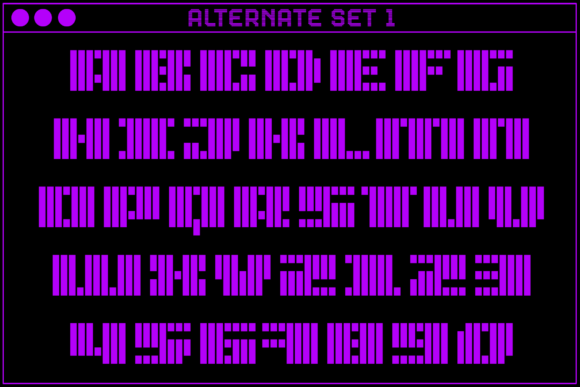 MultiType Lines Display Wide Bold Font PNG with transparent background - Preview 2