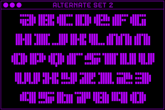 MultiType Lines Display Wide Bold Font PNG with transparent background - Preview 3