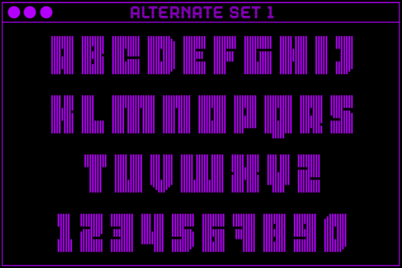 MultiType Lines Narrow Bold Font PNG with transparent background - Preview 2