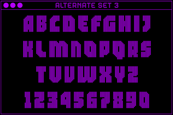 MultiType Lines Narrow Bold Font PNG with transparent background - Preview 4