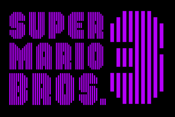 MultiType Lines Narrow Bold Font PNG with transparent background - Preview 6