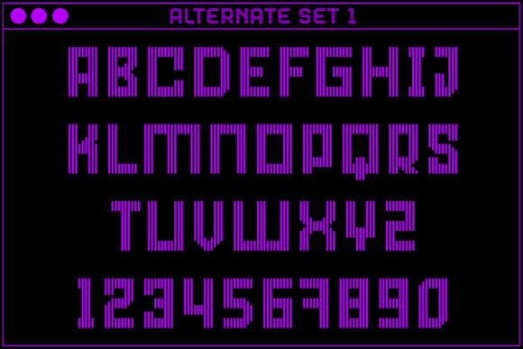 MultiType Lines Narrow Font PNG with transparent background - Preview 2