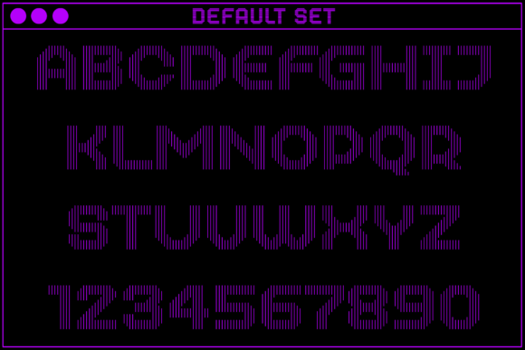 MultiType Lines Wide 3 Font PNG with transparent background - Preview 1