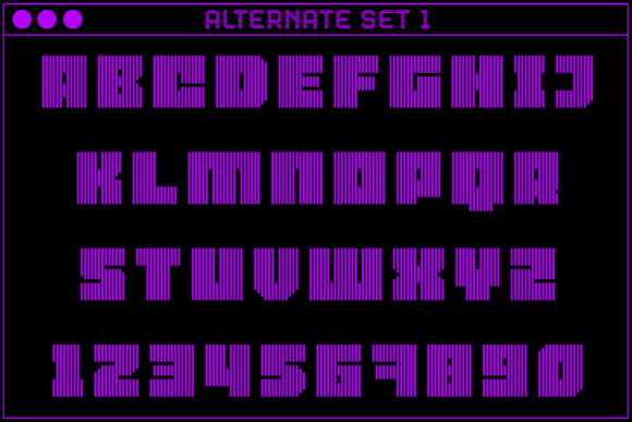 MultiType Lines Wide Bold Font PNG with transparent background - Preview 2