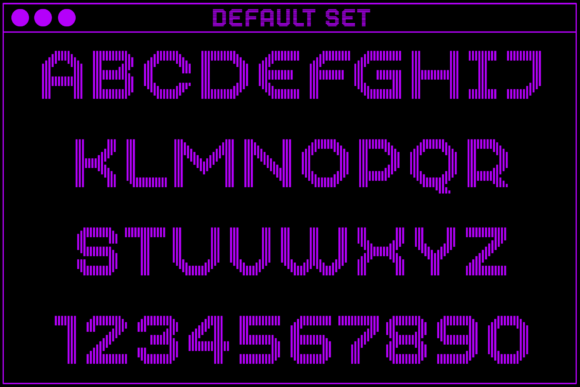 MultiType Lines Wide Font PNG with transparent background - Preview 1