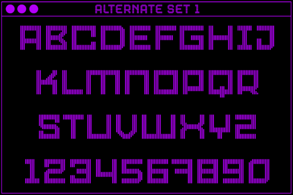 MultiType Lines Wide Font PNG with transparent background - Preview 2