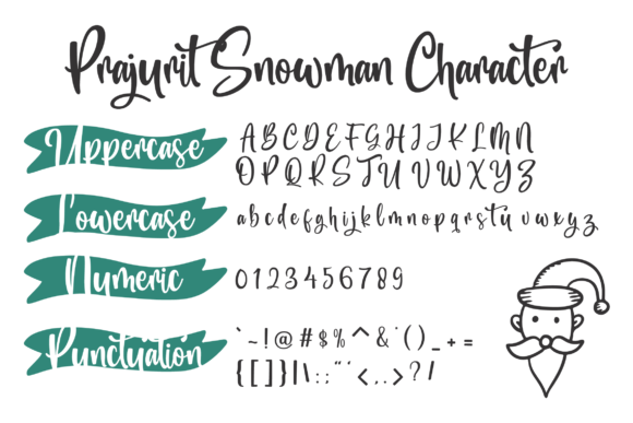 Prajurit Snowman Font PNG with transparent background - Preview 1