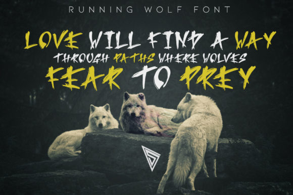 Running Wolf Font PNG with transparent background - Preview 1
