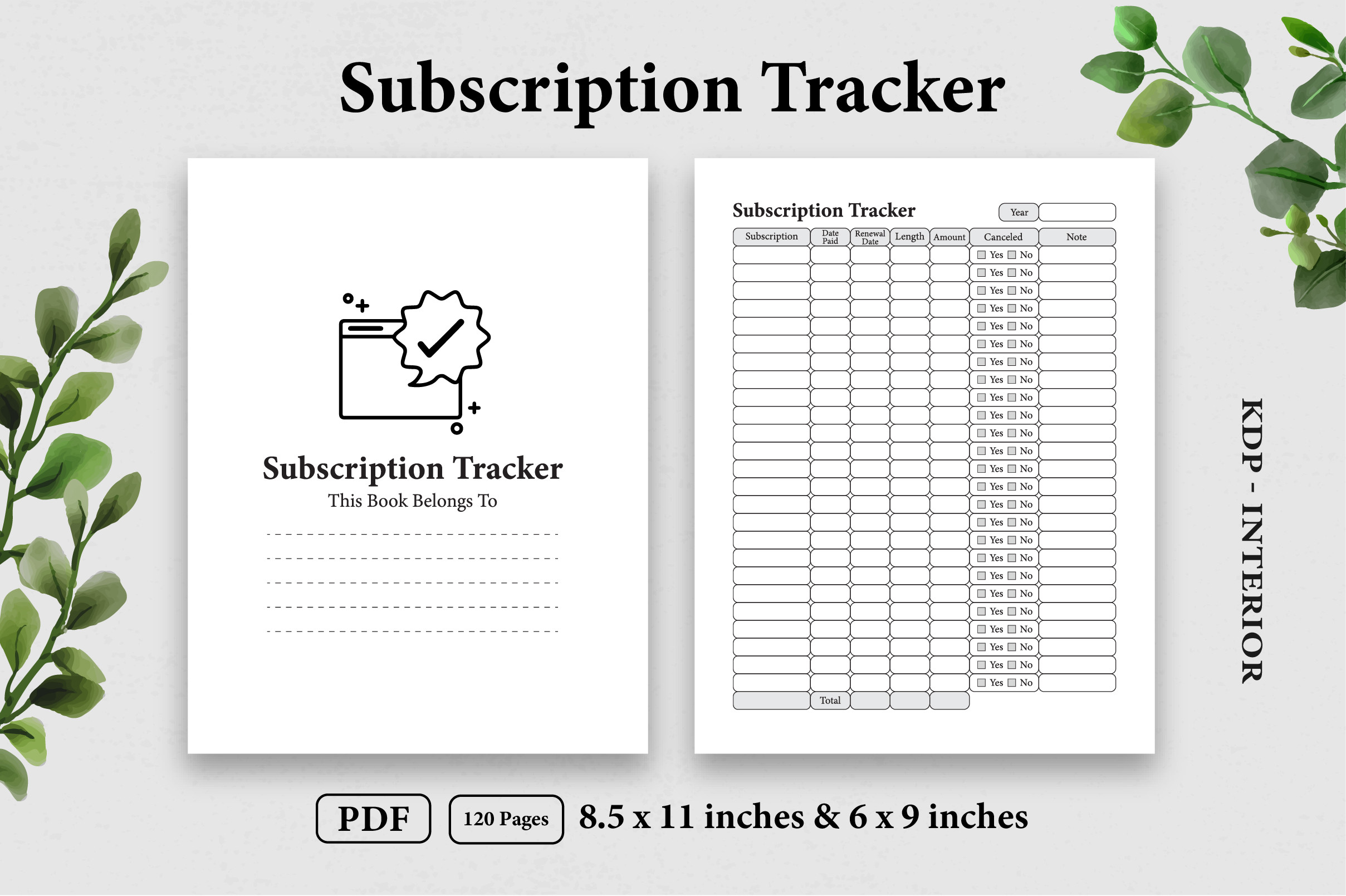 Subscription Tracker Vol-3 Graphic by KDP Mega Store · Creative Fabrica