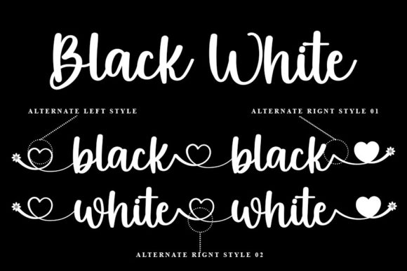 Lovely White Font PNG with transparent background - Preview 2