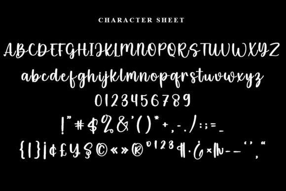 Lovely White Font PNG with transparent background - Preview 4