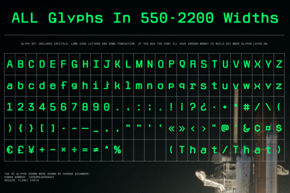 Mostest Mono Spaced Font PNG with transparent background - Preview 2