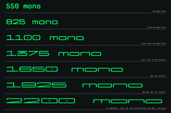 Mostest Mono Spaced Font PNG with transparent background - Preview 3