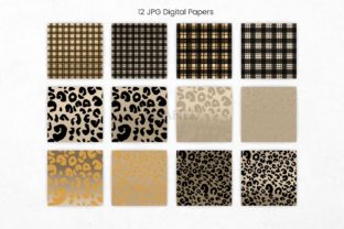 Plaid Leopard Print Digital Paper Graphic by Pixafied · Creative Fabrica