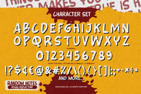 Random Notes Font PNG with transparent background - Preview 6