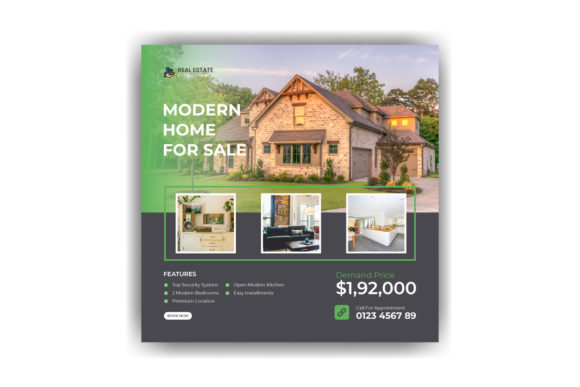 Preview of Real Estate House Property Instagram real estate social media template