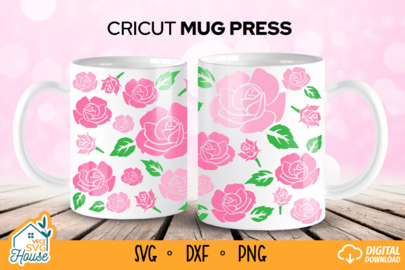 Cricut Mug Press Svg Roses Valentines Graphics