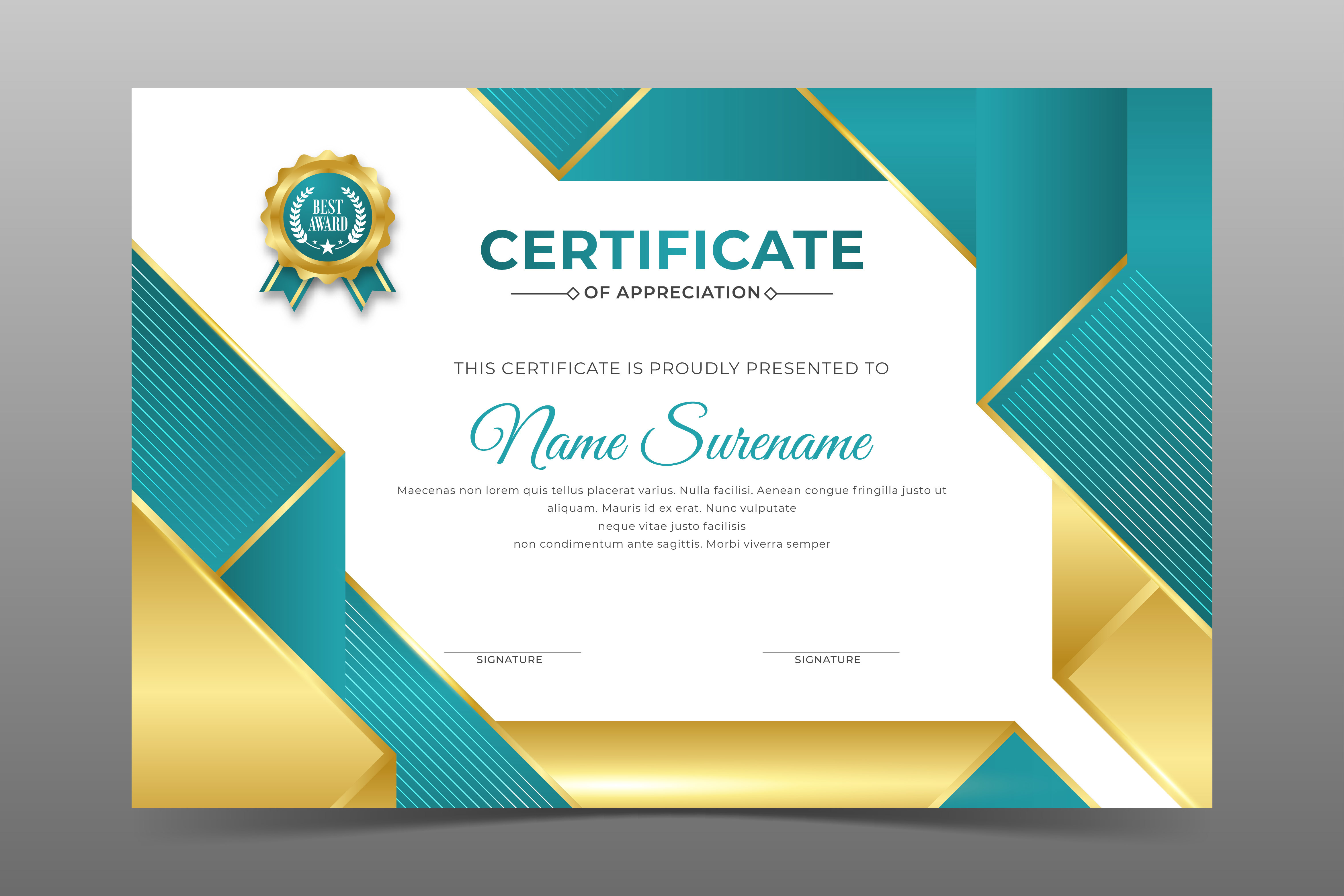Golden Green Certificate Template Graphic by Astira · Creative Fabrica