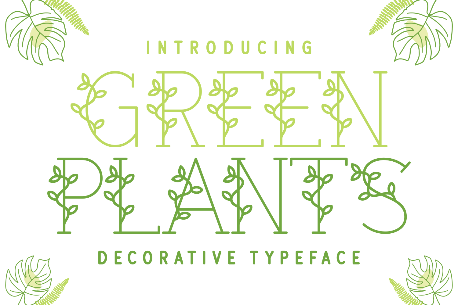 Green Plants Font by Creative Keelik  Creative Fabrica