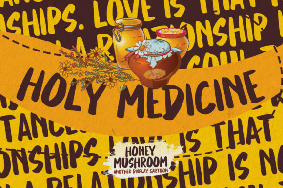 Honey Mushroom Font PNG with transparent background - Preview 5