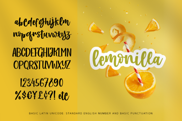 Lemonilla Font PNG with transparent background - Preview 6