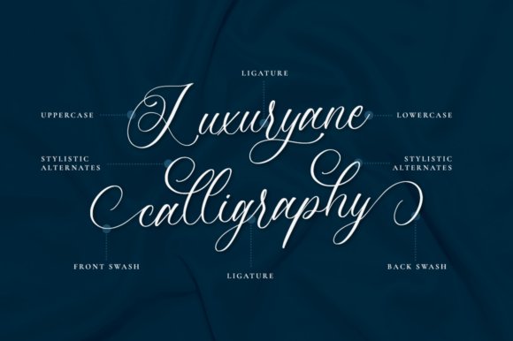 Luxuryone Calligraphy Font PNG with transparent background - Preview 6