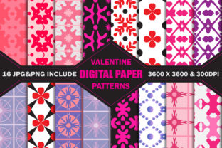 Valentine Digital Paper Patterns Graphic by Amkudas · Creative Fabrica