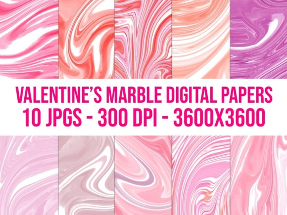 Valentine’s Day Marble Digital Papers