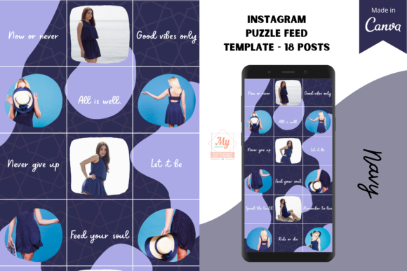 Canva Instagram Puzzle Feed Template Graphics