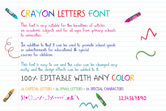 Oil Pastel Font PNG with transparent background - Preview 1