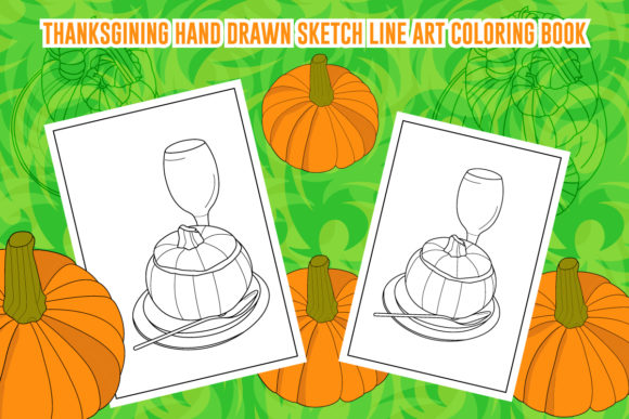 Thanksgiving Line Art Graphic Coloring Pages & Books Kids By jamila.jhuma