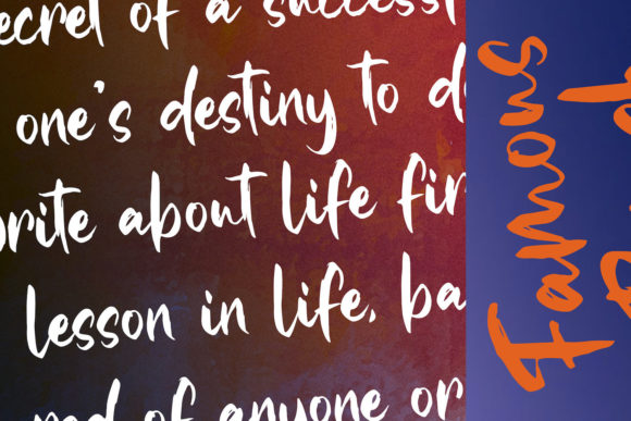 Famous Brush Font PNG with transparent background - Preview 3